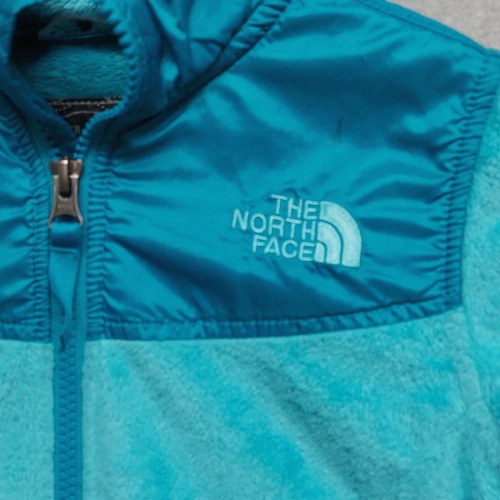 The North Face Jacket Girls 7/8 Fleece Zip Outdoor Turquoise Kids Activewear